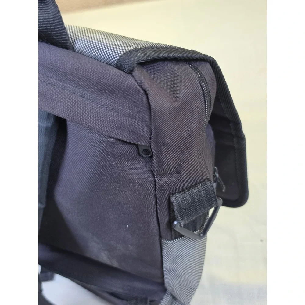 Leeds Sirius Computer Solutions Laptop Backpack Black Gray Canvas Tech Bag
